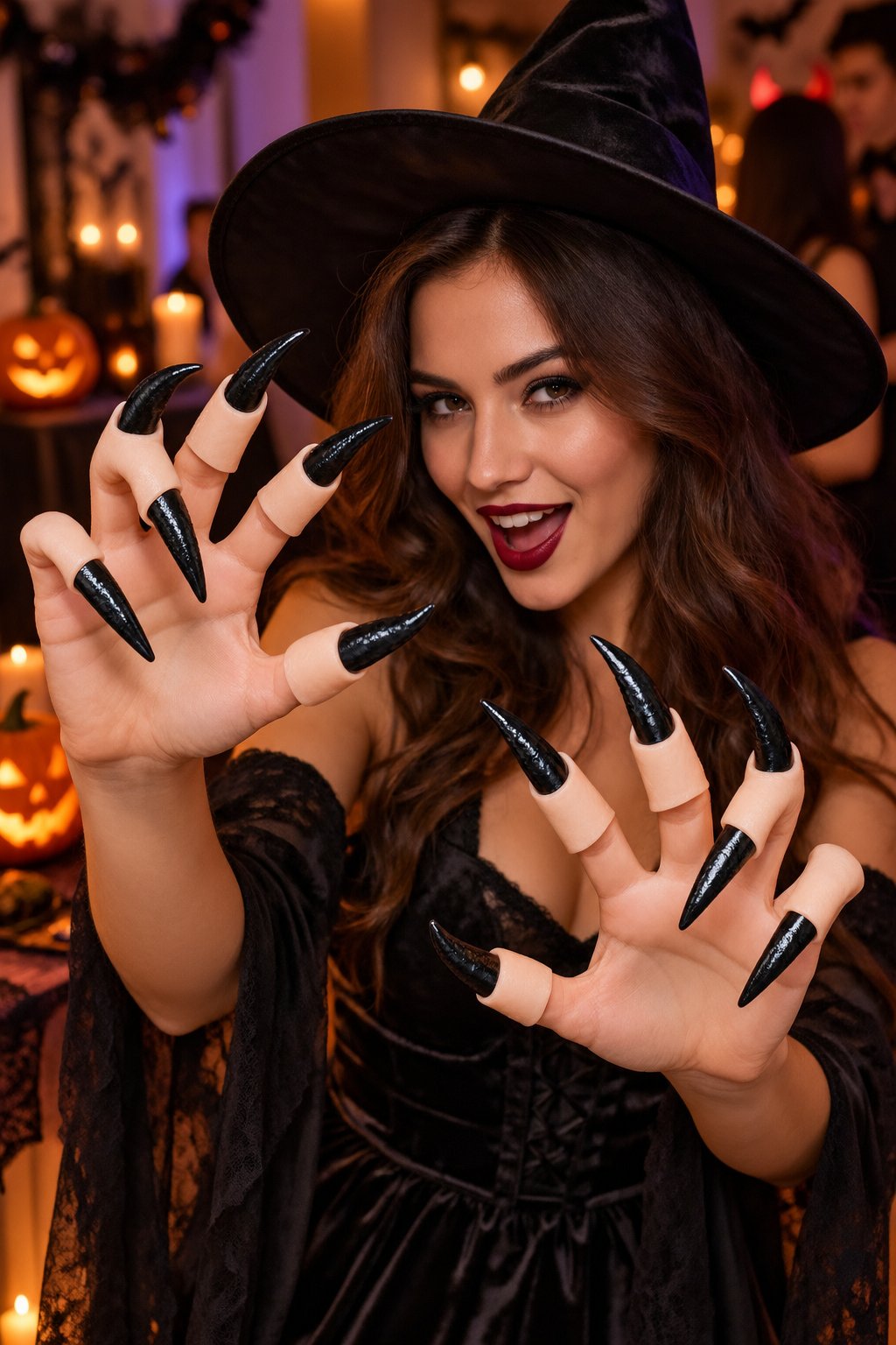 Halloween Cadılar ba.cadı tırnağı lateks 10lu siya