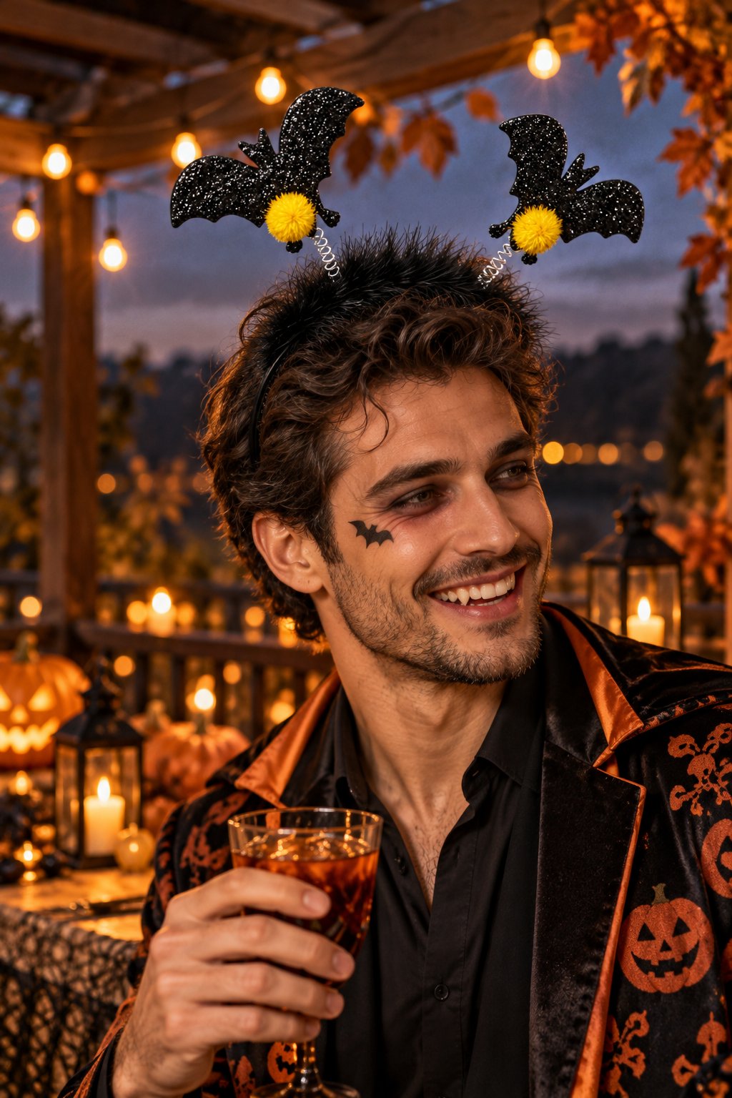 Halloween Cadılar Bay.2li Siyah Yarasa Taç Tüylü