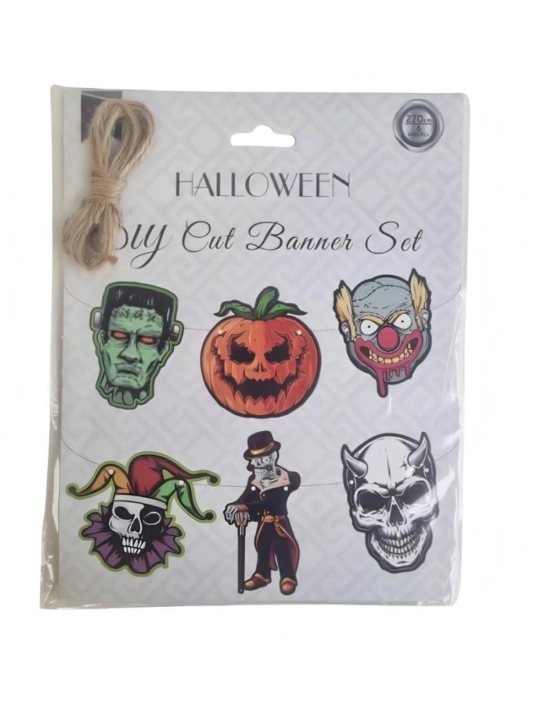 Halloween Cadılar Bayramı Banner 6lı korkunç figür