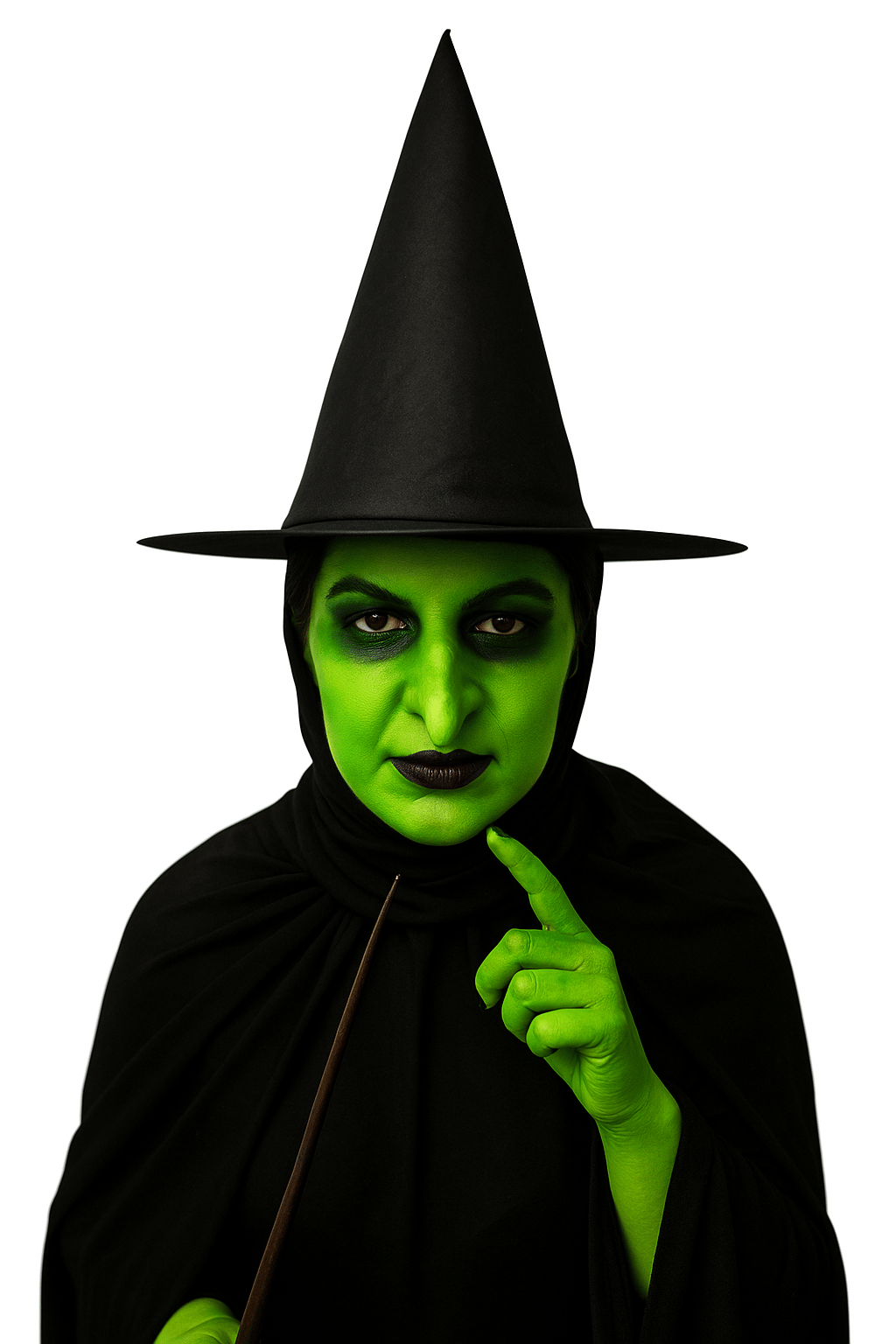 Halloween Cadılar Bayramı Cadı Makyaj Seti 6 Parça 3 Renk Far Paleti, Cadı Burnu, 2 Kalem, Sünger, Fırça Set