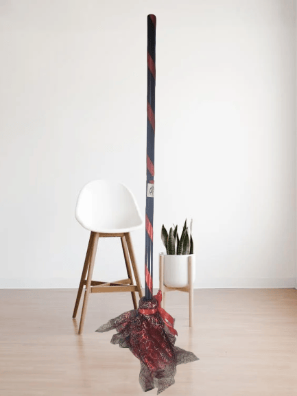 Halloween Cadılar Bayramı Cadı Süpürgesi Tüllü Kırmızı 90 cm Geçmeli Sopalı