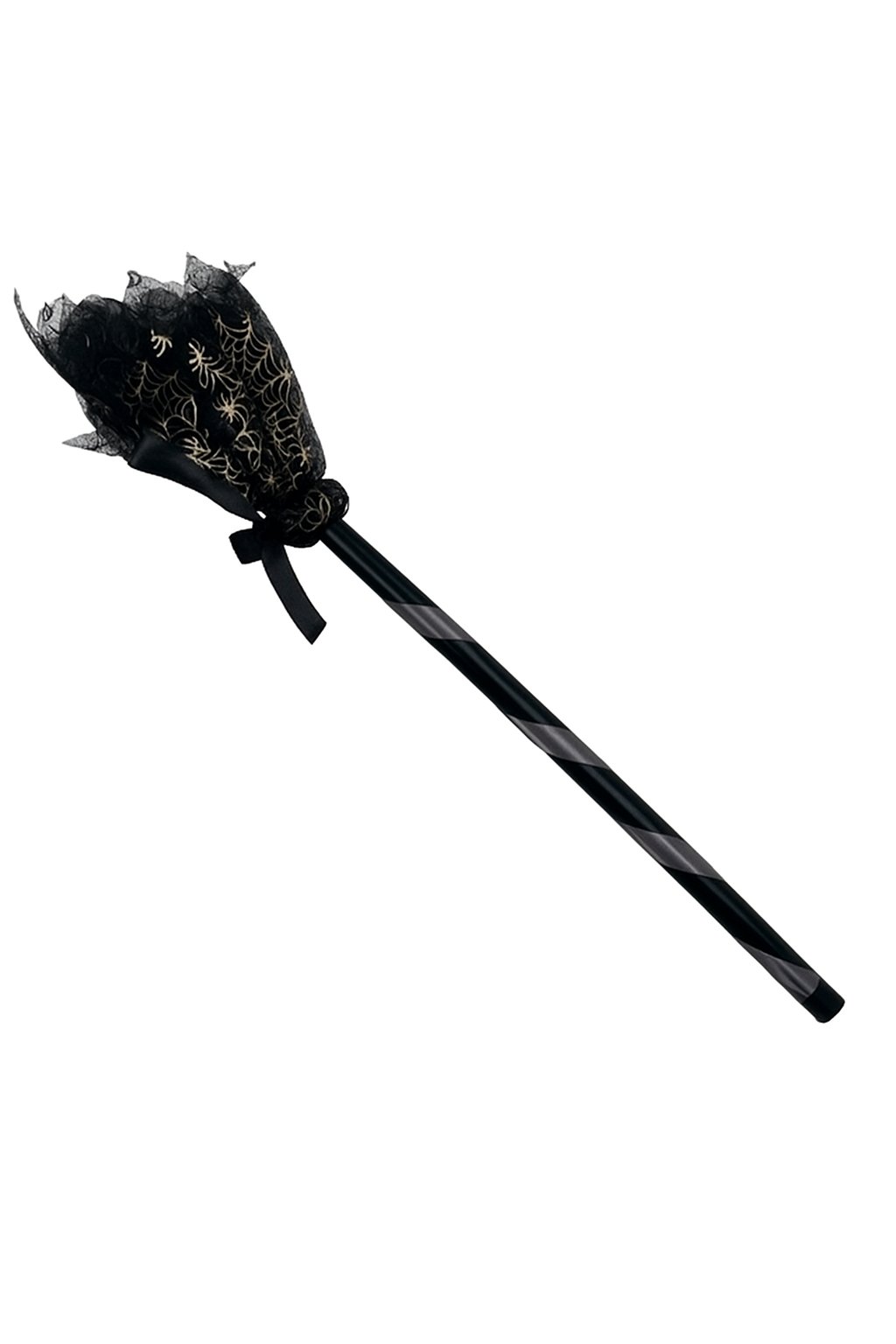 Halloween Cadılar Bayramı Cadı Süpürgesi Tüllü Siyah 90 cm Geçmeli Sopalı