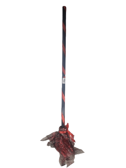 Halloween Cadılar Bayramı Cadı Süpürgesi Tüllü Kırmızı 90 cm Geçmeli Sopalı