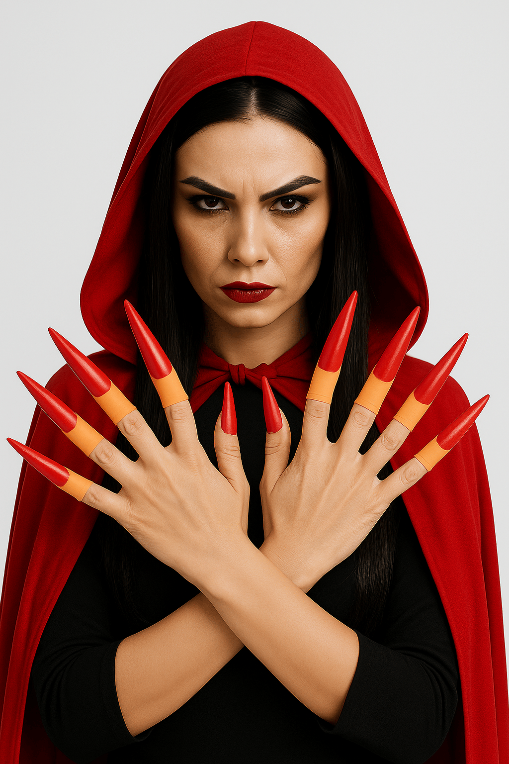 Halloween Cadılar Bayramı Cadı Tırnağı 10lu Lateks Kırmızı Lüks Yumuşak Tırnak Parti Kostümü
