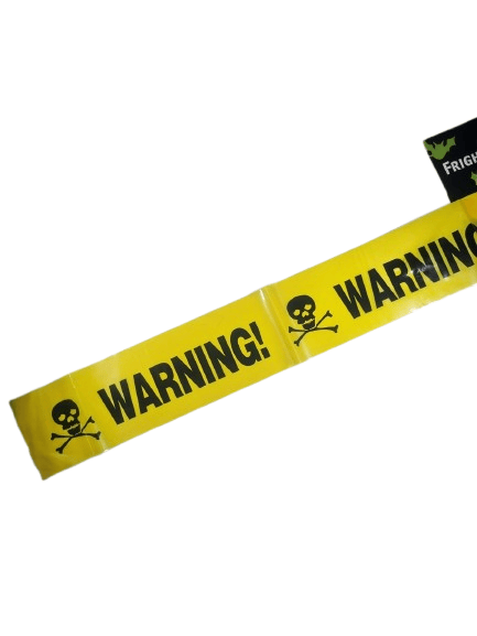 Halloween Cadılar Bayramı Emniyet Şeridi Warning 6metre 7.5cm en Sarı Emniyet Şeridi Bandı