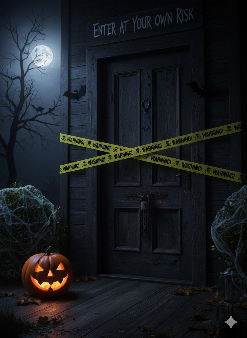 Halloween Cadılar Bayramı Emniyet Şeridi Warning 6metre 7.5cm en Sarı Emniyet Şeridi Bandı