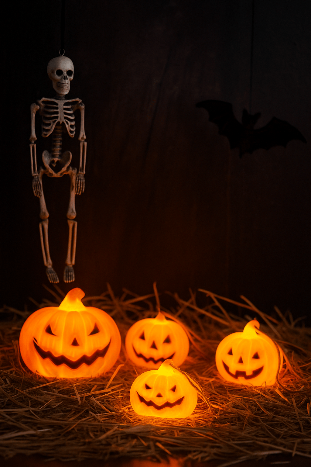 Halloween Cadılar Bayramı Işıklı Balkabağı 5X8cm Halloween Aksesuarı Turuncu