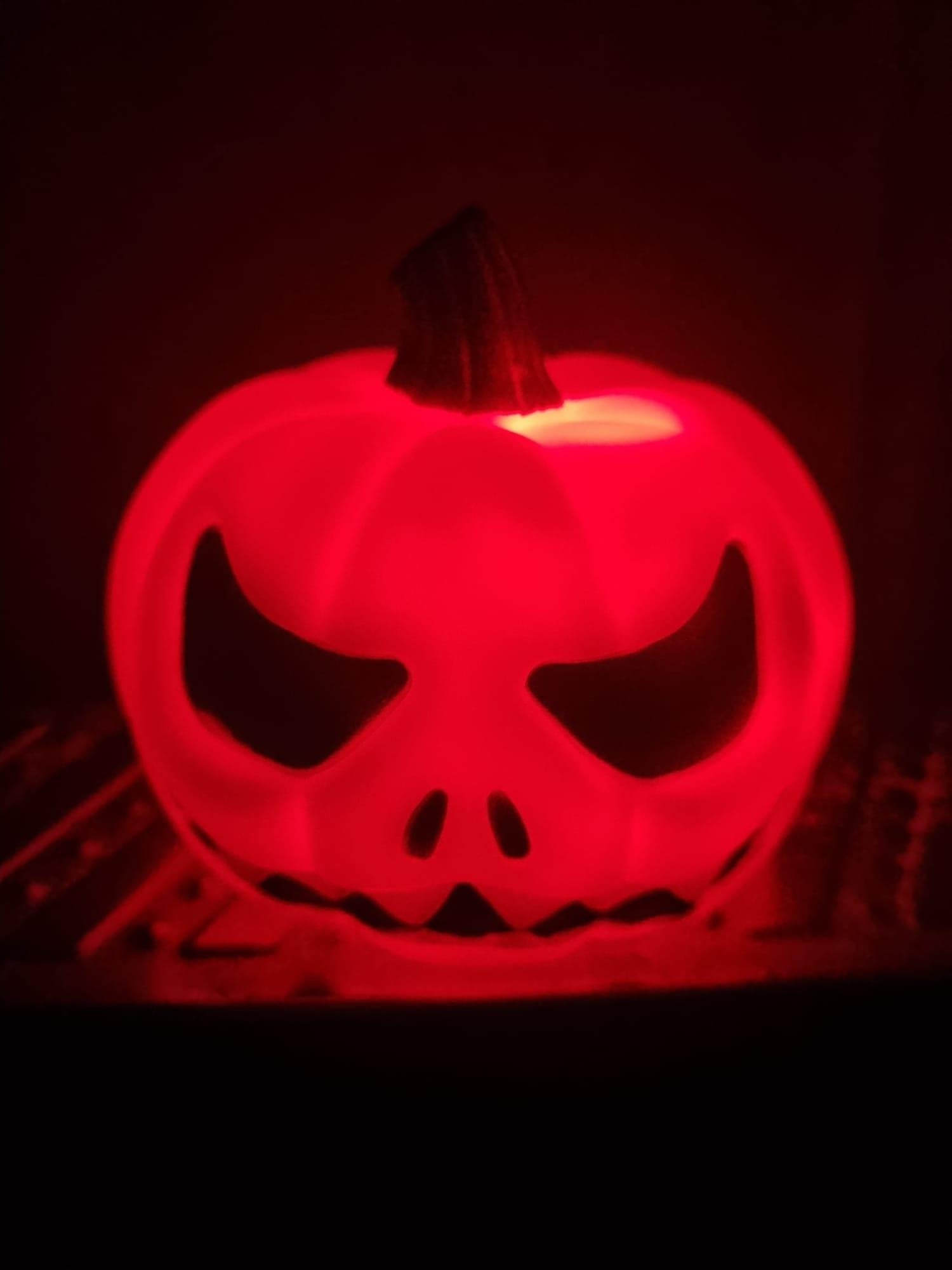 Halloween Cadılar Bayramı Işıklı Balkabağı Beyaz10x8cm Korku Aksesuarı Pilli