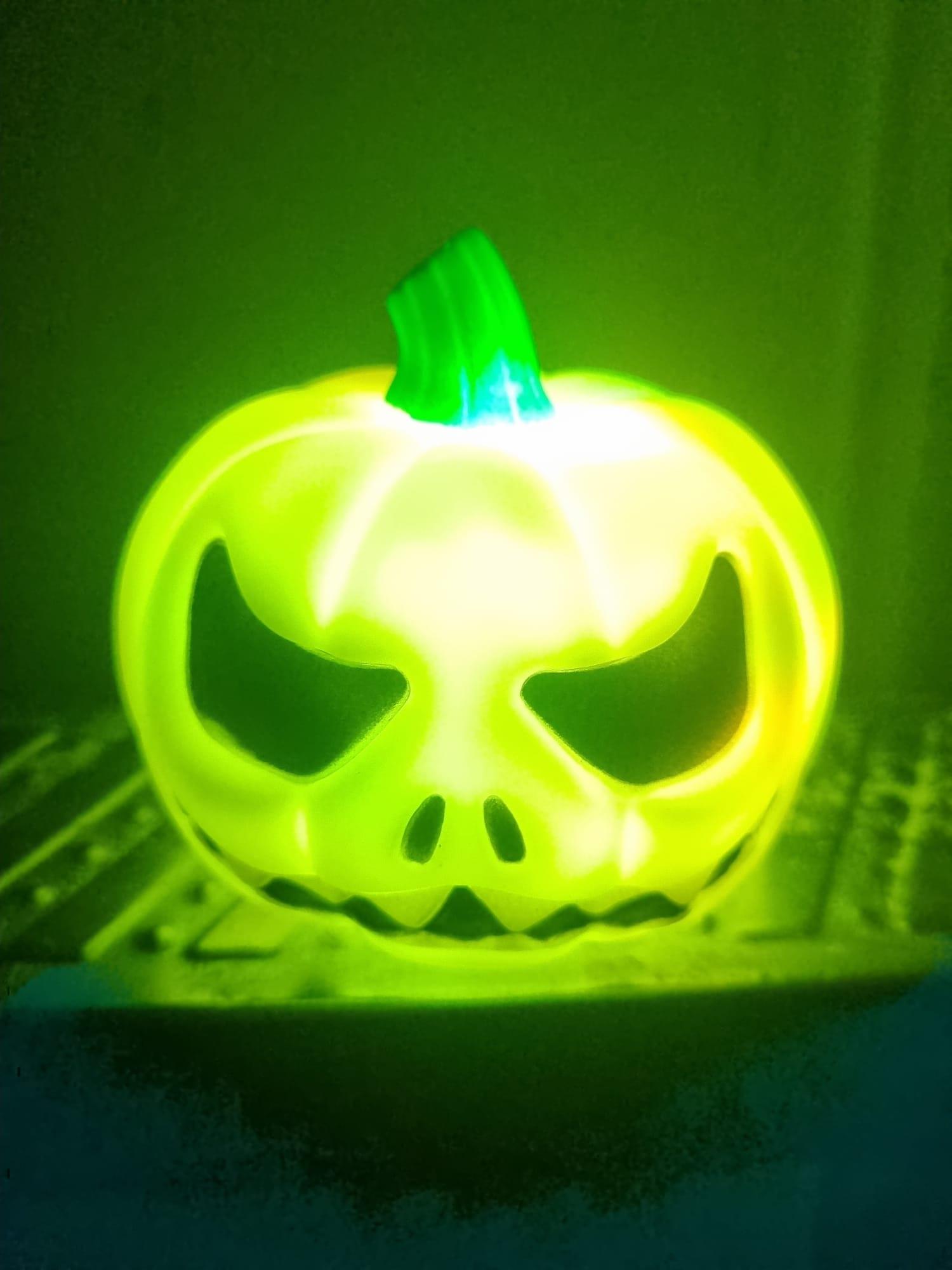 Halloween Cadılar Bayramı Işıklı Balkabağı Beyaz10x8cm Korku Aksesuarı Pilli