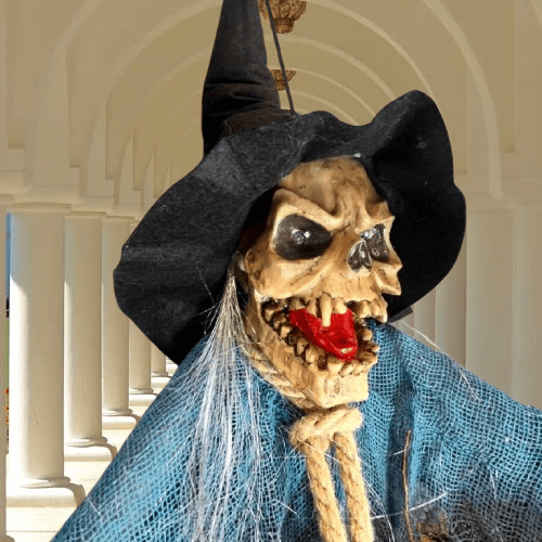 Halloween Cadılar Bayramı İskelet Korkuluk Welco Işıklı Sesli 120cm Sese Duyarlı Çalışma Alkışla çalışma Korku Aksesuarı