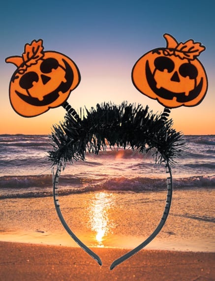 Halloween Cadılar Bayramı Komik Bal Kabağı Simli Parti Tacı Tüylü