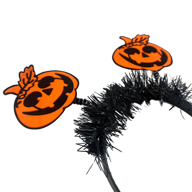 Halloween Cadılar Bayramı Komik Bal Kabağı Simli Parti Tacı Tüylü