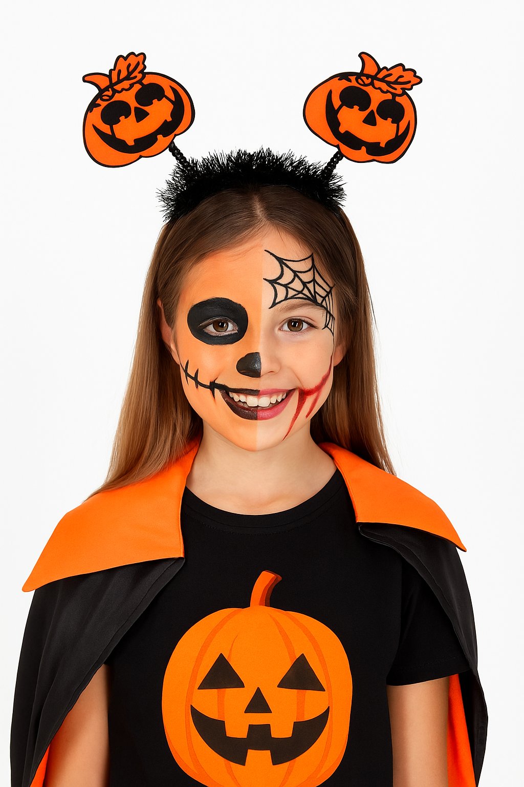 Halloween Cadılar Bayramı Komik Bal Kabağı Simli Parti Tacı Tüylü