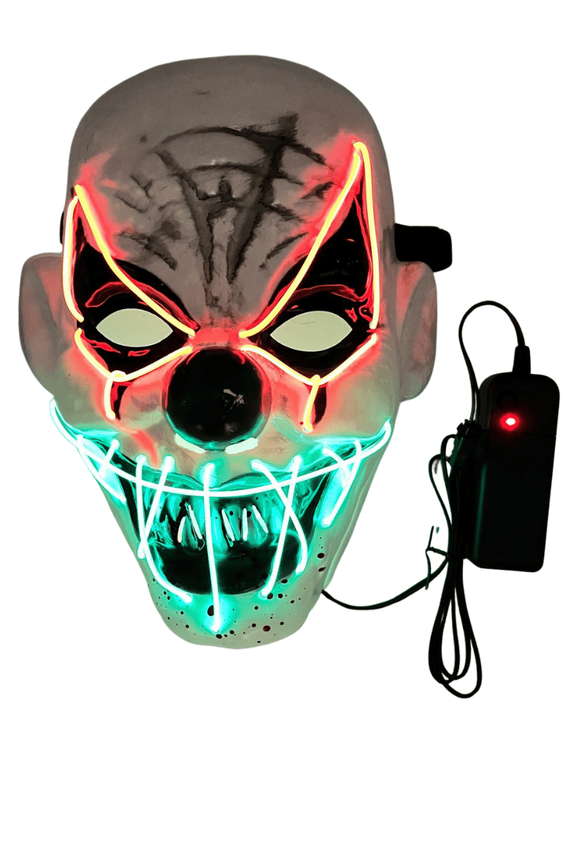Halloween Cadılar Bayramı Korku Maske Joker Neon Model Lüks Pilli Arkası Tüllü 