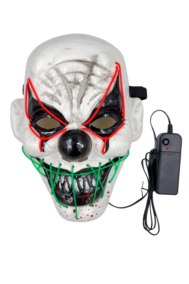 Halloween Cadılar Bayramı Korku Maske Joker Neon Model Lüks Pilli Arkası Tüllü 