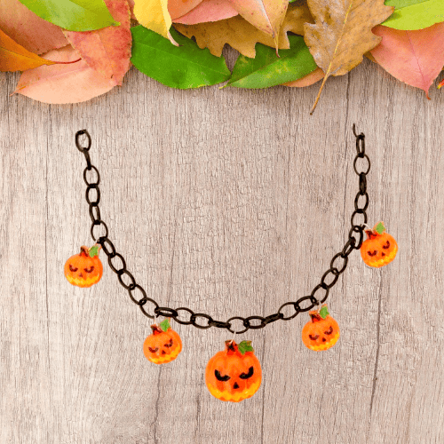 Halloween Cadılar Bayramı Korkunç Balkabağı Kolyesi 50cm Korku Aksesuarı