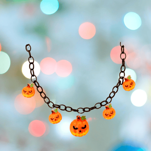 Halloween Cadılar Bayramı Korkunç Balkabağı Kolyesi 50cm Korku Aksesuarı