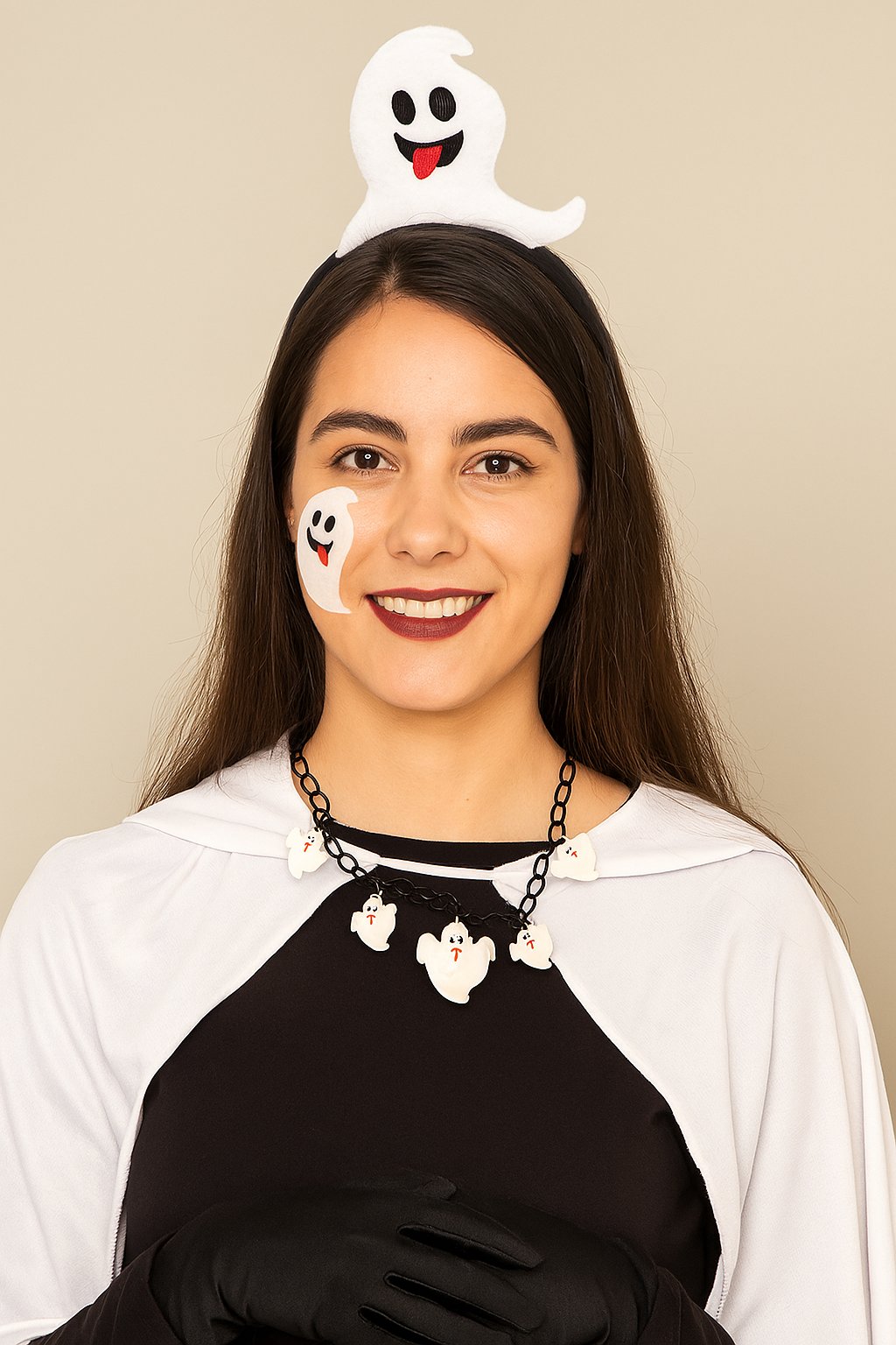 Halloween Cadılar Bayramı Korkunç Hayalet Kolyesi 50cm Korku Aksesuarı