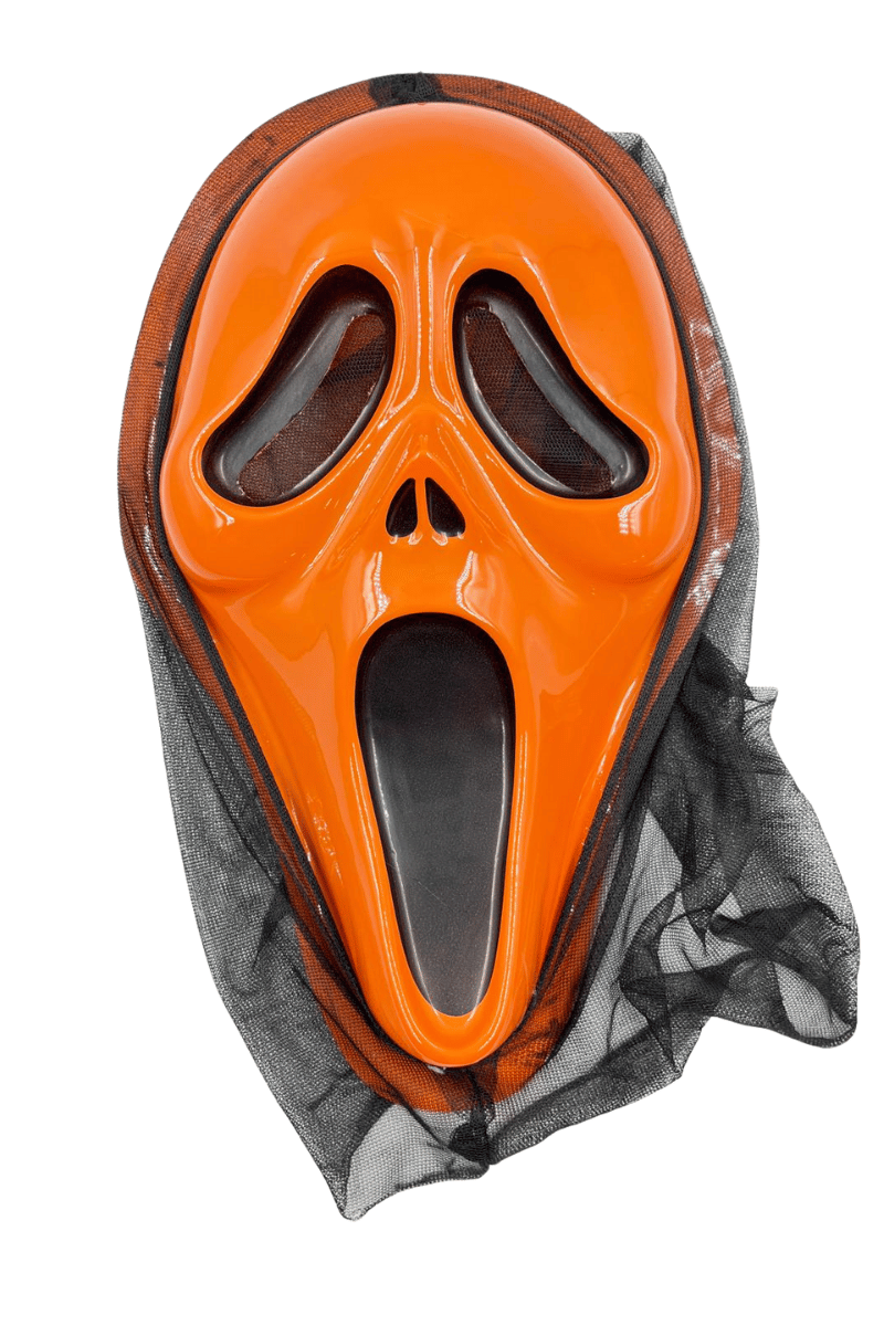 Halloween Cadılar Bayramı Maske Çığlık Model Arkası Tüllü Turuncu renk Korku Aksesuarı
