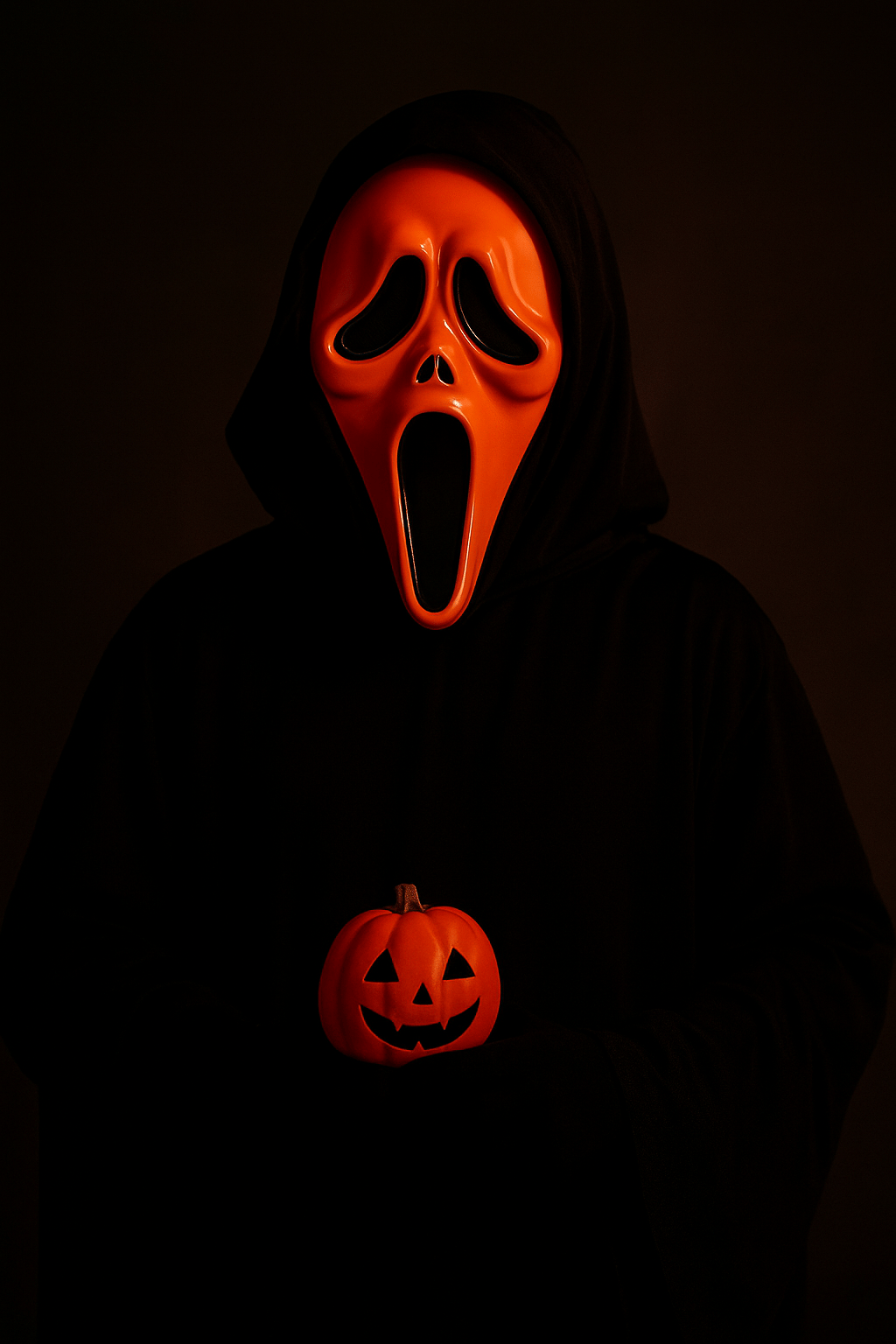 Halloween Cadılar Bayramı Maske Çığlık Model Arkası Tüllü Kırmızı renk Korku Aksesuarı