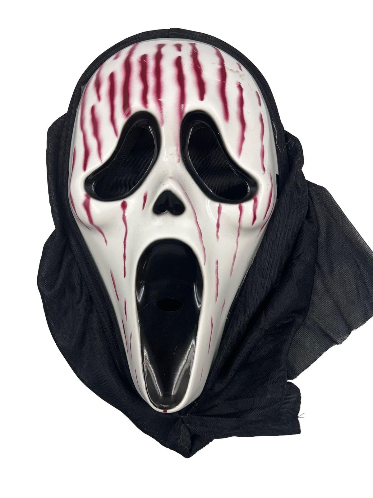 Halloween Cadılar Bayramı Maske Kanlı Çığlık Maskesi Lüks Kalın Arkası Tüllü Korku Kostümü Aksesuarı