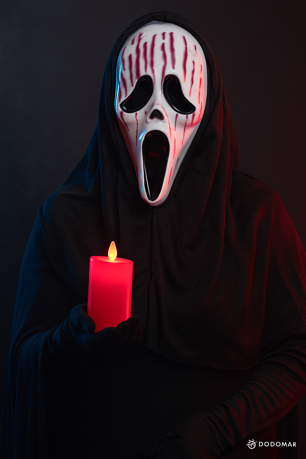 Halloween Cadılar Bayramı Maske Kanlı Çığlık Maskesi Lüks Kalın Arkası Tüllü Korku Kostümü Aksesuarı