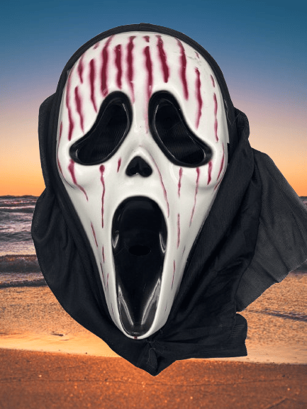 Halloween Cadılar Bayramı Maske Kanlı Çığlık Maskesi Lüks Kalın Arkası Tüllü Korku Kostümü Aksesuarı