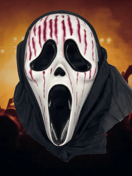 Halloween Cadılar Bayramı Maske Kanlı Çığlık Maskesi Lüks Kalın Arkası Tüllü Korku Kostümü Aksesuarı