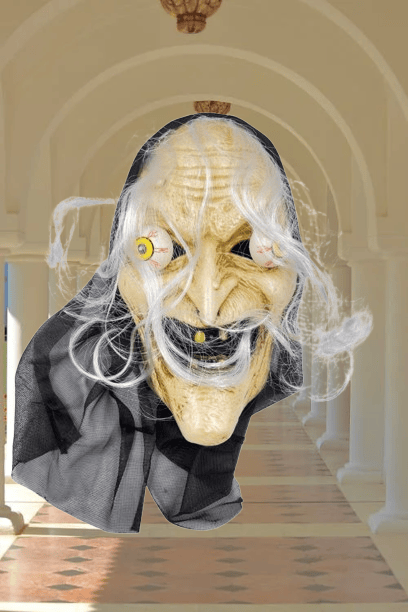 Halloween Cadılar Bayramı Maske Pörtlek Göz Cadı Model Saçlı Tüllü Korku Maskesi