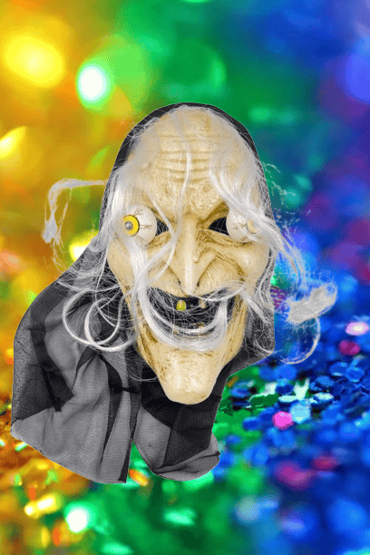 Halloween Cadılar Bayramı Maske Pörtlek Göz Cadı Model Saçlı Tüllü Korku Maskesi