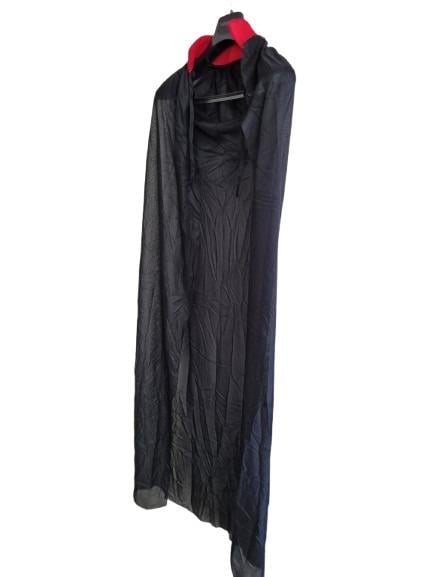 Halloween Cadılar Bayramı Pelerin 80cm Kırmızı -Siyah Parti Kostümü
