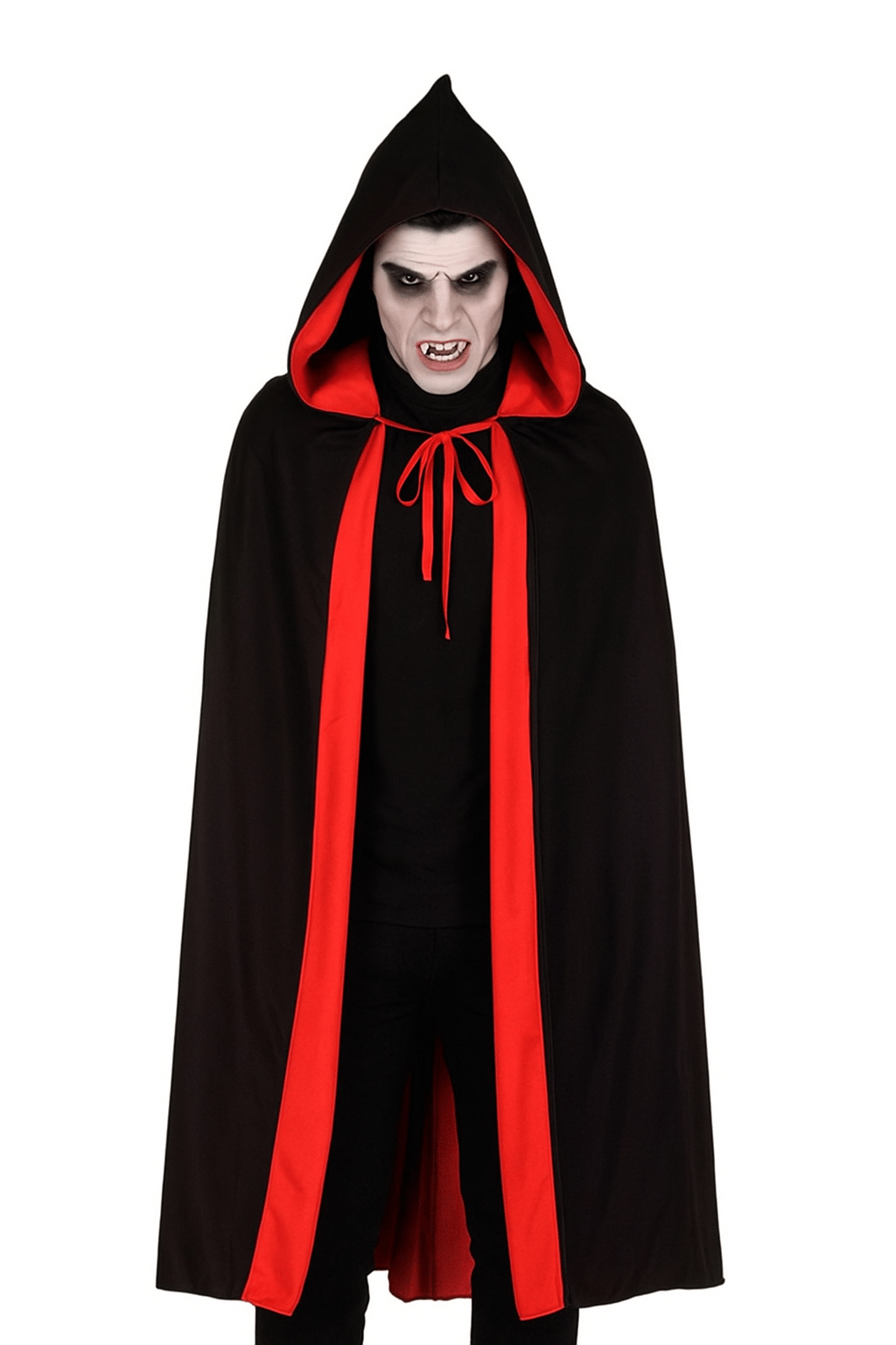 Halloween Cadılar Bayramı Pelerin Çift Taraflı Kapüşonlu 90cm  Vampir kostümü