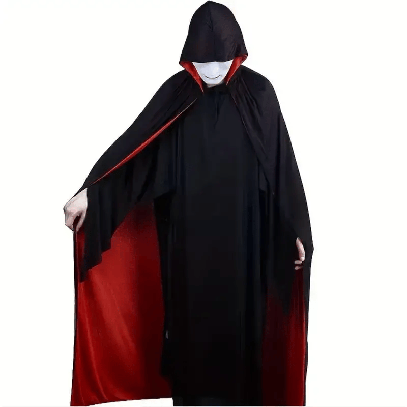 Halloween Cadılar Bayramı Pelerin Çift Taraflı Kapüşonlu 150cm