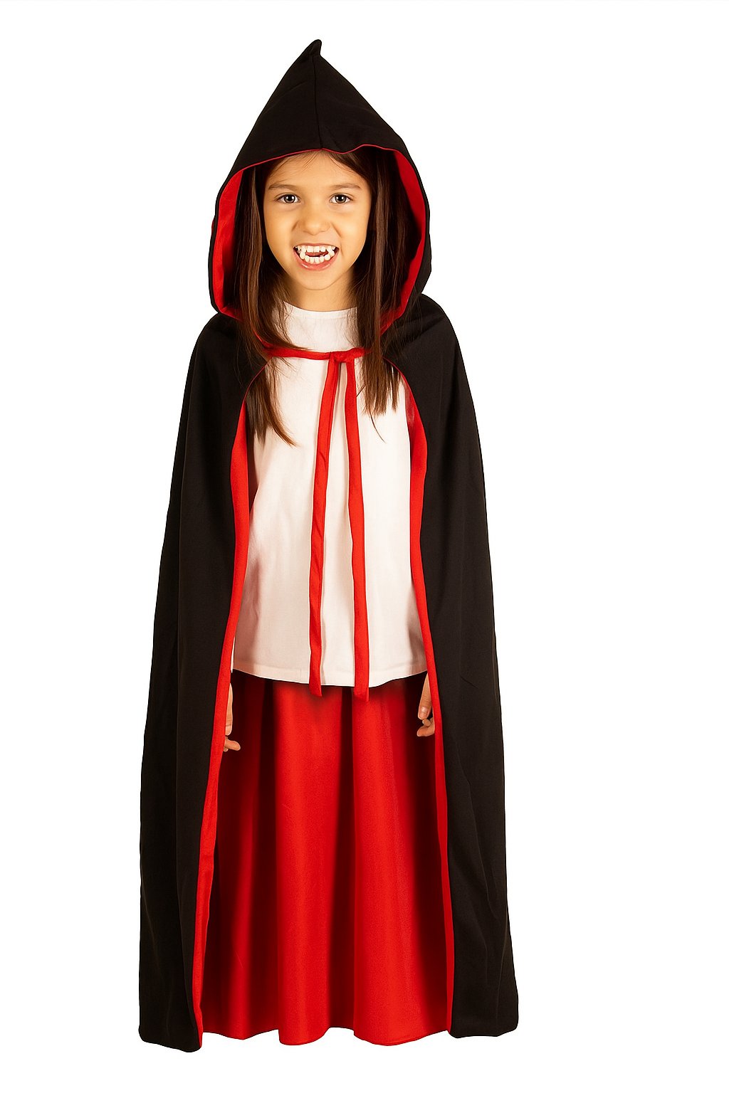 Halloween Cadılar Bayramı Pelerin Çift Taraflı Kapüşonlu 90cm  Vampir kostümü