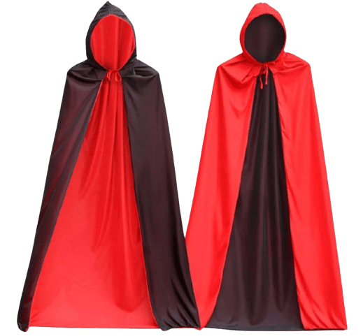 Halloween Cadılar Bayramı Pelerin Çift Taraflı Kapüşonlu 90cm  Vampir kostümü