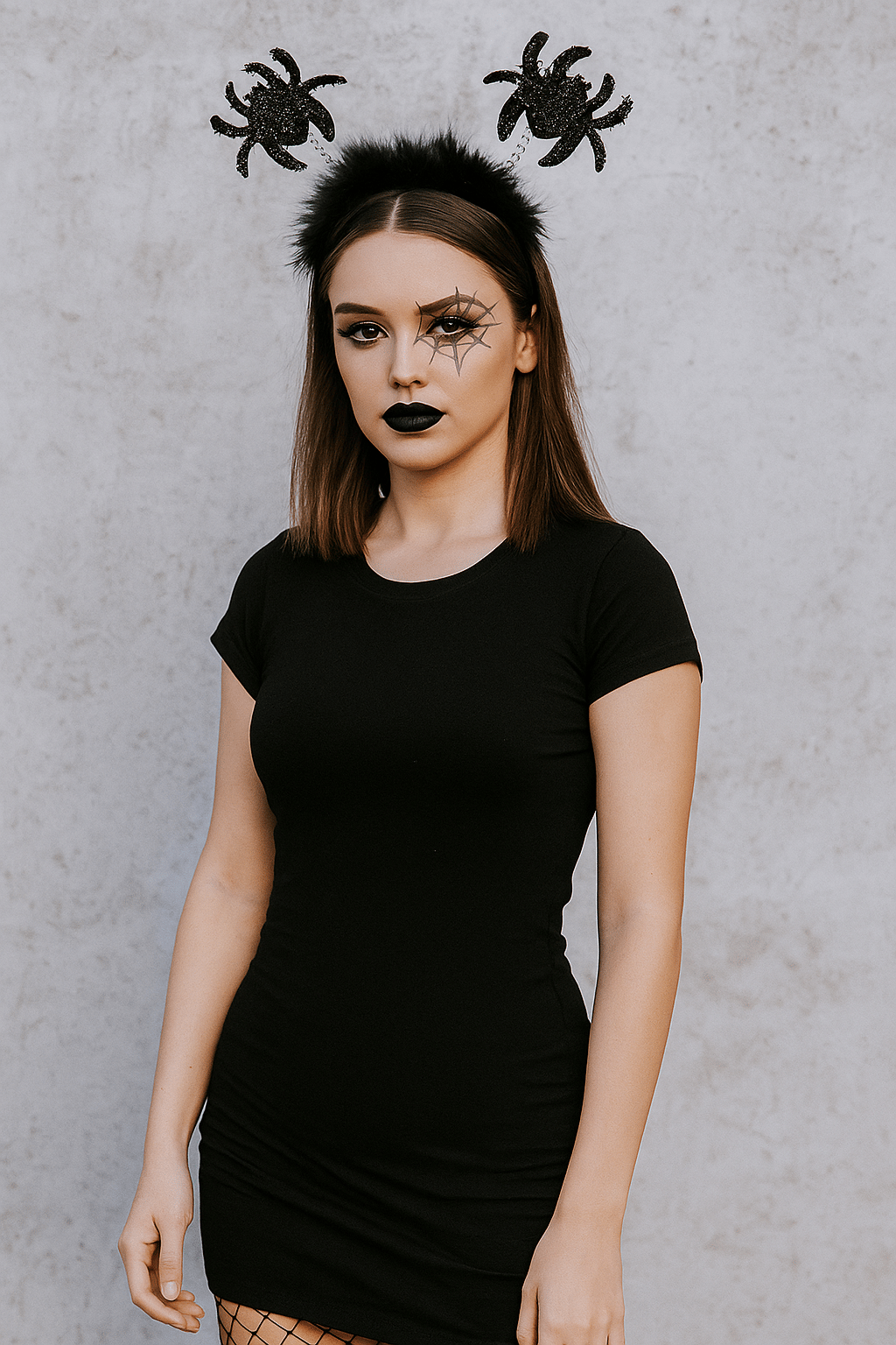 Halloween Cadılar Bayramı Taç 2 li Örümcek Simli Korku Aksesuarı