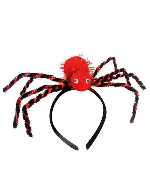 Halloween Cadılar Bayramı Taç Örümcek Ayaklı Çizgili kırmızı Korku Tacı