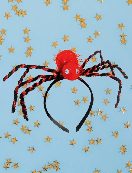 Halloween Cadılar Bayramı Taç Örümcek Ayaklı Çizgili kırmızı Korku Tacı