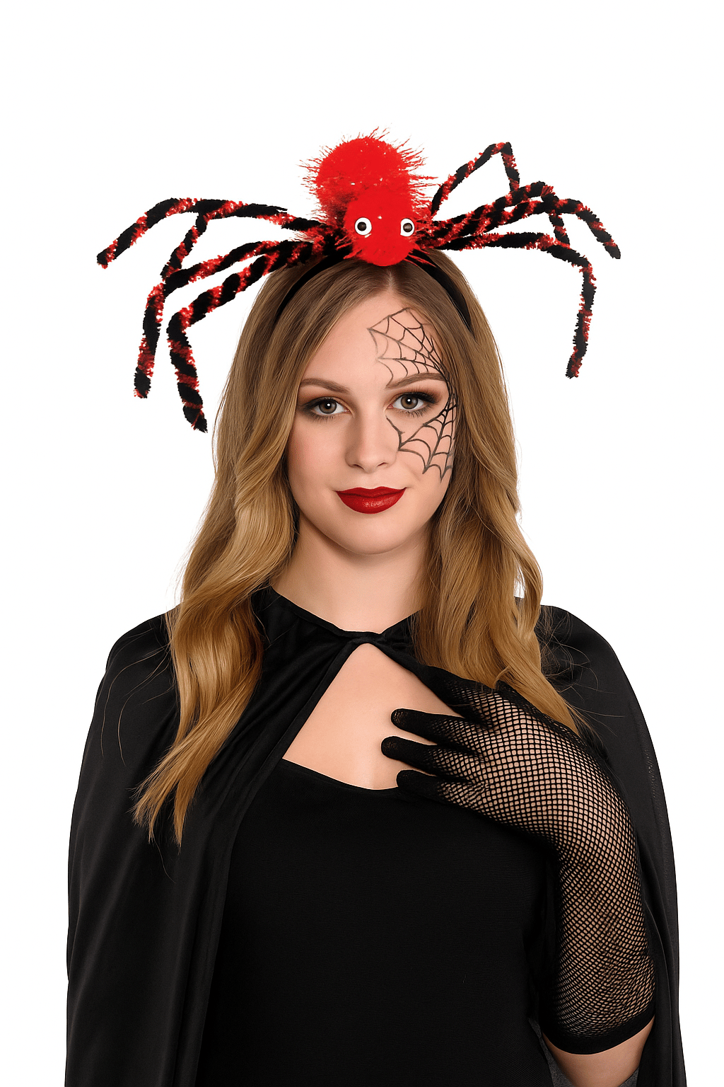 Halloween Cadılar Bayramı Taç Örümcek Ayaklı Çizgili kırmızı Korku Tacı