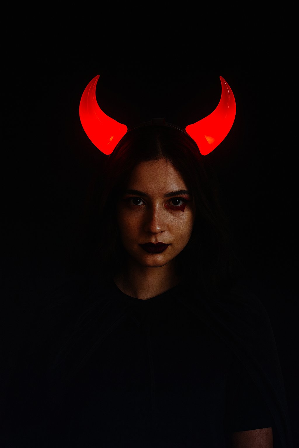 Halloween Cadılar Bayramı Taç Şeytan Tacı Işıklı Büyük Boynuzlu Pilli Parti Kostüm Aksesuarı