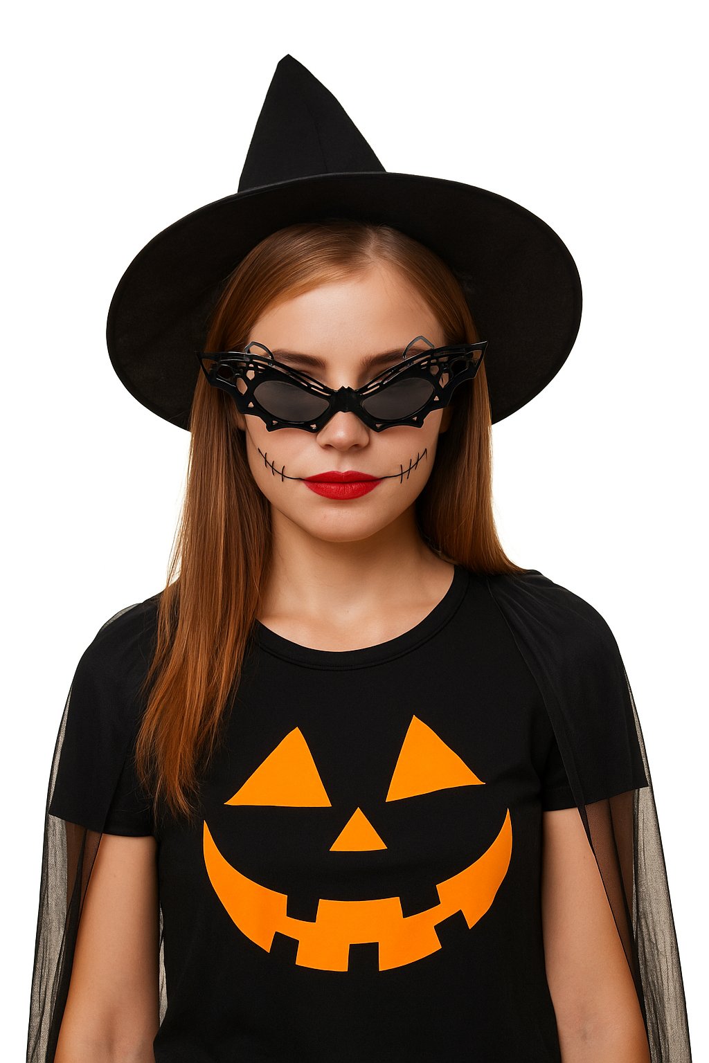Halloween Cadılar Bayramı Yarasa Temalı Siyah Parti Gözlüğü Standart Ebat