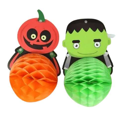 Halloween Cadılar Bayramına Özel 6 Figürlü petek süsü Asmalı Korku süsü 10cm çapında