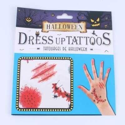 Halloween Cadılar Bayramına Özel Dövmeler Karışık Korku Dövmeleri 1 Tabaka 18*20 cm karışık desenler