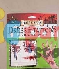 Halloween Cadılar Bayramına Özel Dövmeler Karışık Korku Dövmeleri 1 Tabaka 18*20 cm karışık desenler