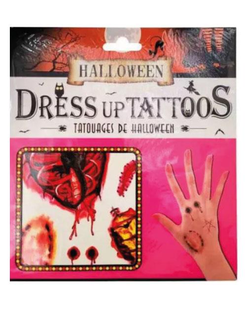 Halloween Cadılar Bayramına Özel Dövmeler Karışık Korku Dövmeleri 1 Tabaka 18*20 cm karışık desenler