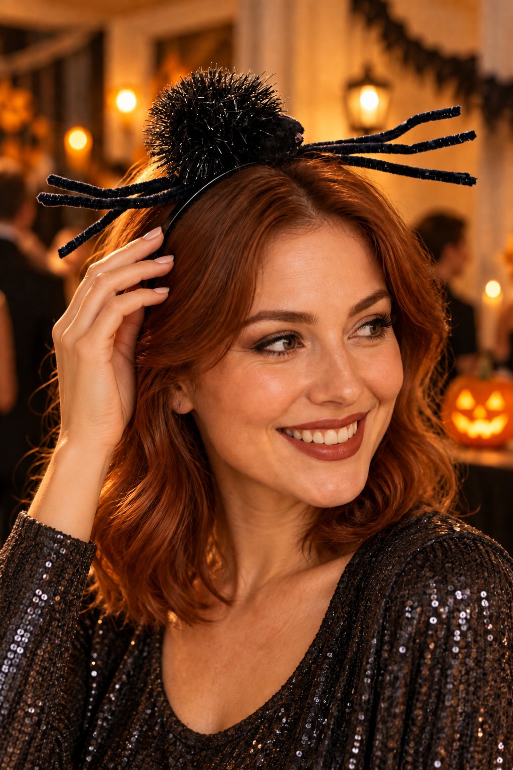Halloween CadılarTaç Örümcek Ayaklı tam siyah
