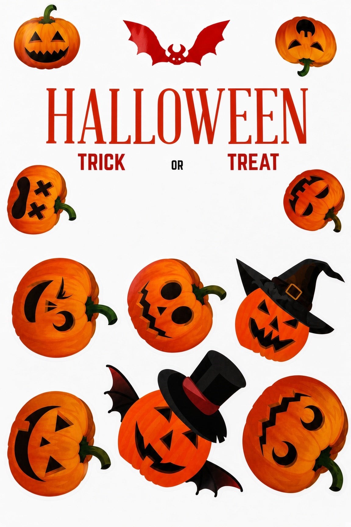 Halloween Cam Sticker Kabak Desenli Cadılar Bayramı