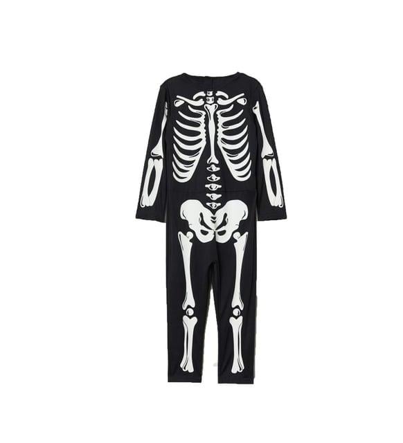Halloween Çocuk İskelet Kostüm - Parlayan Fosforlu (3-4 Yaş, 95 cm)