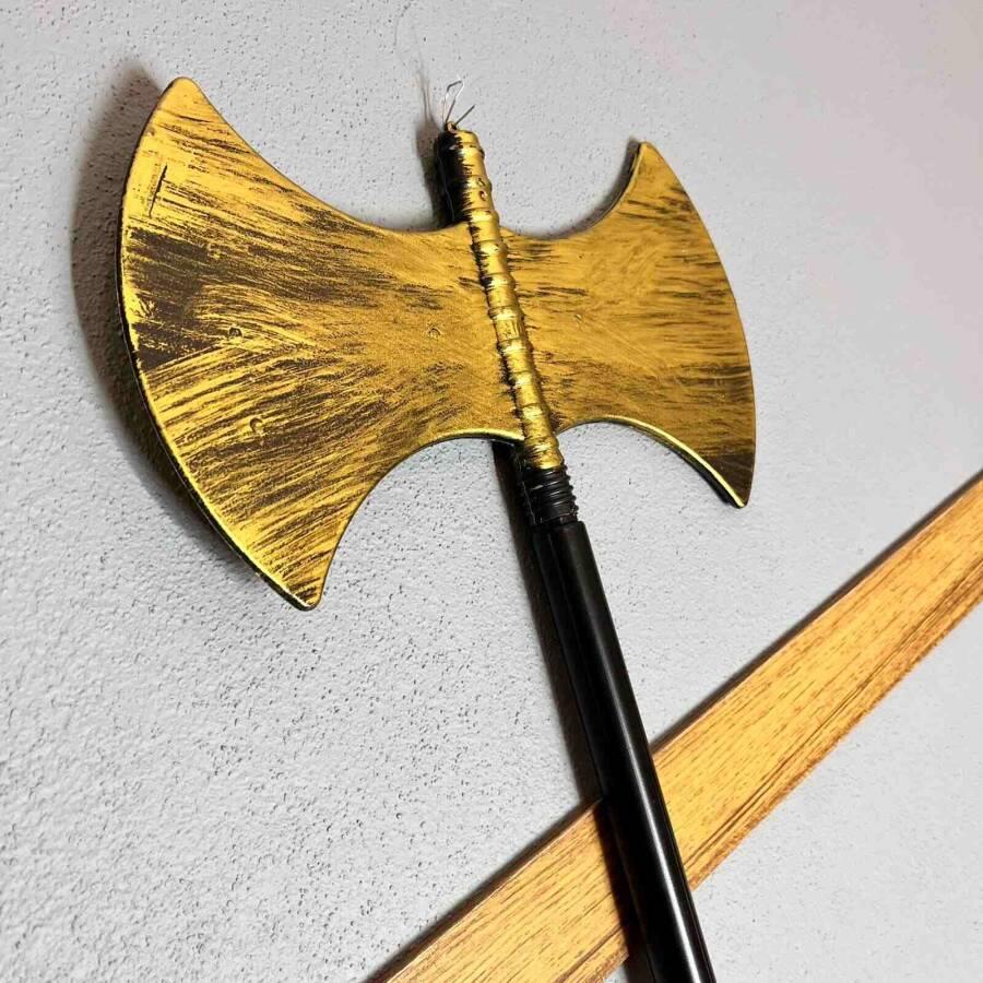Halloween Çubuklu Çift Yönlü Eskitme Balta 100 Cm