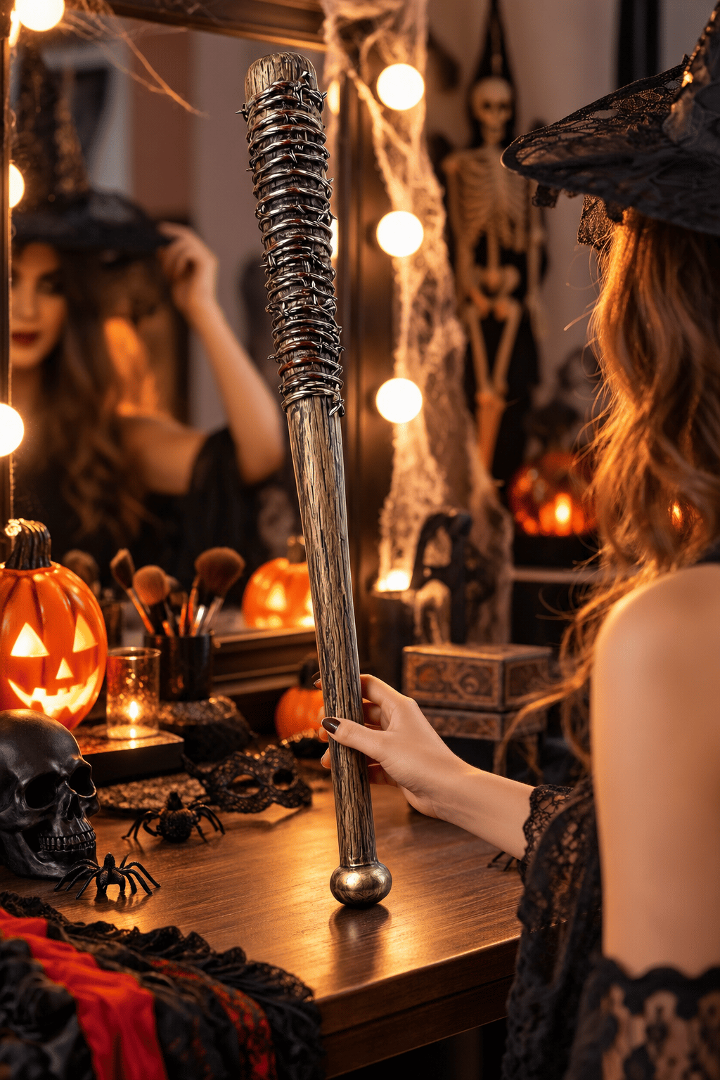 Halloween Dikenli Sopa 62 cm Plastik Cadılar Bayramı